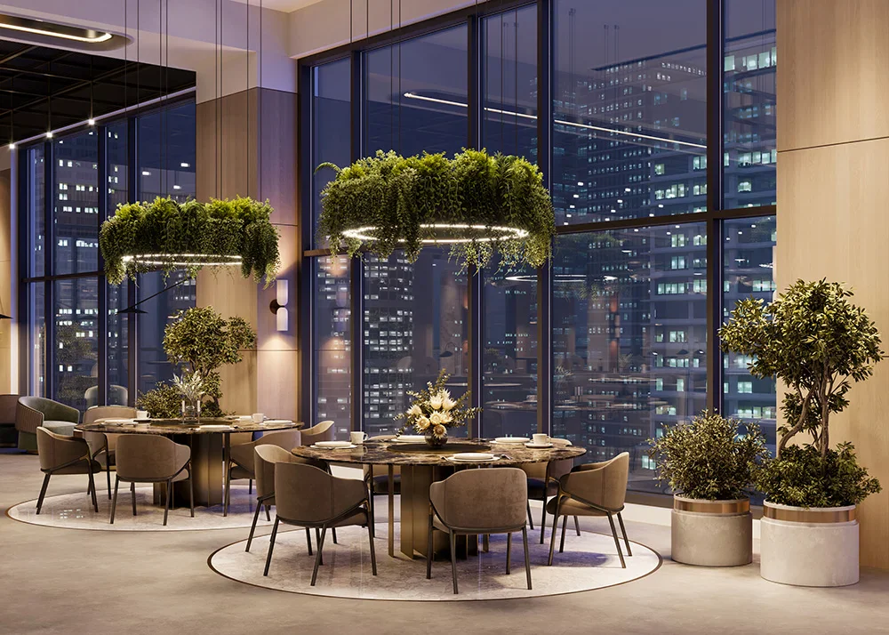 Interior photo of a divine restaurant in Manhattan